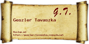Geszler Tavaszka névjegykártya